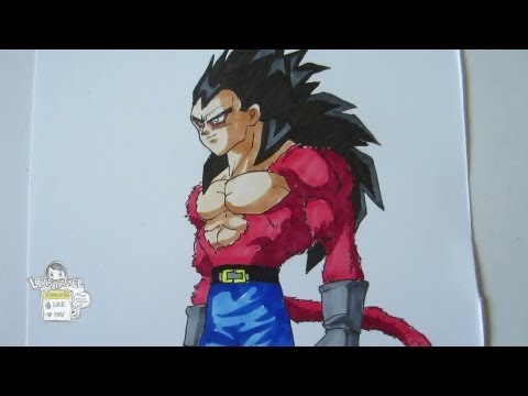 How to draw Vegeta Super Saiyan 4 ベジータ