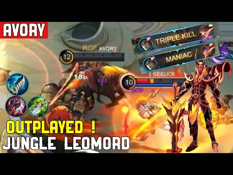 1% HP OUTPLAY ! + MANIAC ! SOLO GAMEPLAY - Jungle Leomord - Avory | MLBB