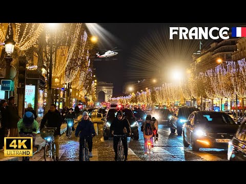 10 December 2025  PARIS 🇫🇷 FRANCE 4K HDR WALK GORGEOUS STREET WALK THROUGH LIGHT CITY TOUR 