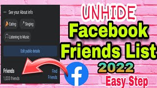 How To Unhide Friends List On Facebook | Unhide Facebook Friend List - Facebook