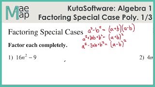 KutaSoftware: Algebra 1- Factoring Special Case Polynomials Part 1
