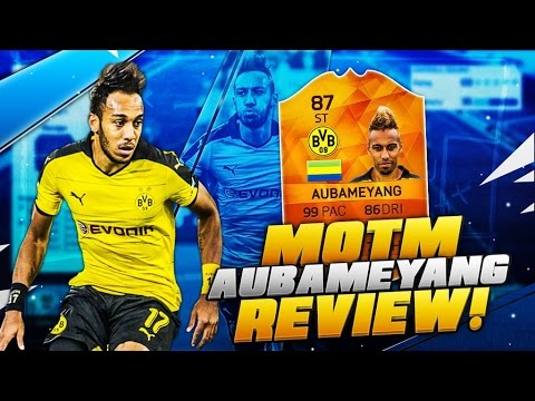 FIFA 16 99 PACE MOTM 87 AUBAMEYANG PLAYER REVIEW  - BEST STRIKER IN FUT - FIFA 16 ULTIMATE TEAM