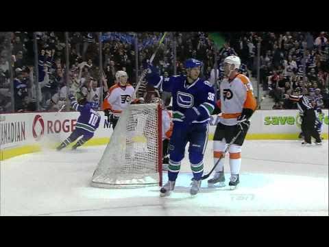 Canucks Vs Flyers - Jeff Tambellini 6-1 Goal - 12.28.10 - HD