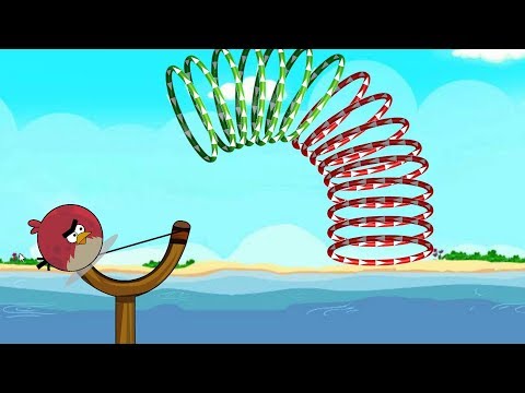Angry Birds Slingshot Fun 2 - SHOOTING GAME! SHOOT TERENCE THROUGH ALL RINGS ALL LEVELS!