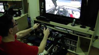 preview picture of video 'Race On gameplay com Logitech G27 em cockpit de madeira'
