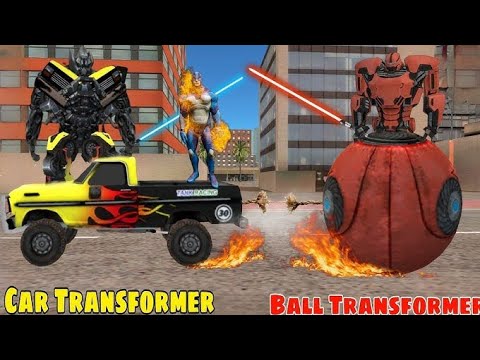 rope hero vice town(Car transformers Robots truck unlocked in military base Attack coming soon updte