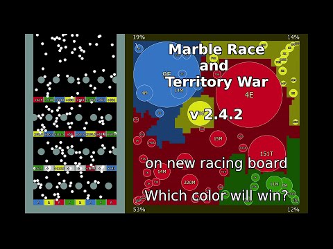 Marble Race and Territory War and Multiply or Release or Add a ball  #8 - Which color will win?