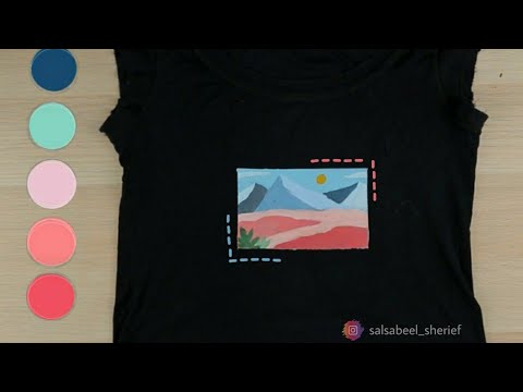 Acrylic painting tutorial : how to paint on T-shirt  Step by Step