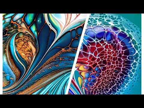 (105) Double Video ~ 'Vorticoso' and 'Stellula'  ~ Bloomswipes ~  Acrylic Pours ~ Abstract Art
