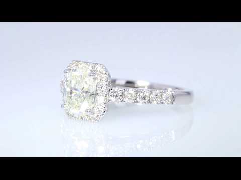 1.76CT Oval Brilliant Diamond Halo Engagement Ring Gia Cert/Appr $12K $4495