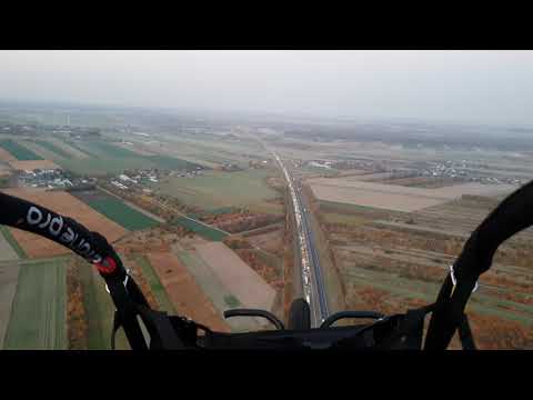 Korek na S1 DK1 z lotu ptaka zwężka Częstochowa Dziurek5 PPGG Paralotnia