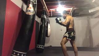 Muay Thai Kicks on heavy bag