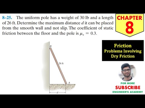8-25 Friction - Chapter 8 | Hibbeler Statics 14th ed | Engineers Academy