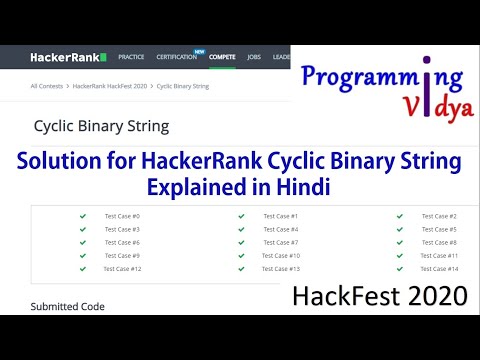 Hackerrank Cyclic Binary String Solution Hackfest 2020 Explained In Hindi