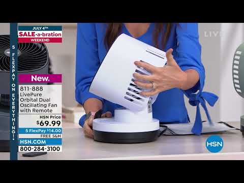 LivePure Orbital Dual Oscillating Fan with Remote