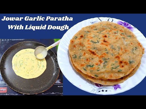 Jowar Garlic Paratha  With Liquid Dough | Learn Garlic Paratha in less than 4 mins | Terrace Kitchen