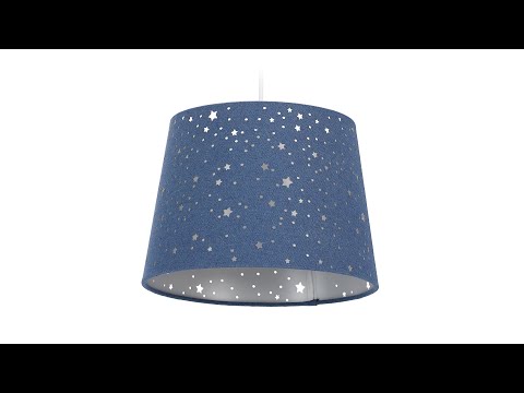 Kinderzimmerlampe Sterne Grau - Metall - Kunststoff - Textil - 27 x 122 x 27 cm