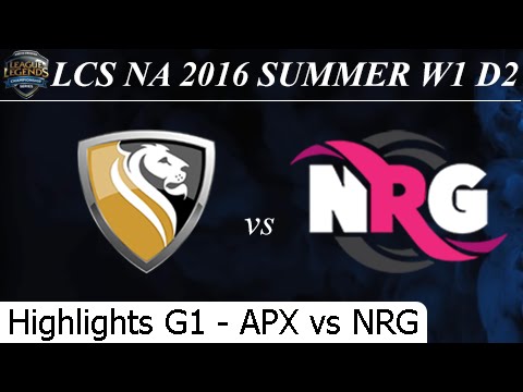 APX vs NRG Game 1 Highlights - LCS NA Summer 2016 W1D1M6 Apex vs NRG Esports