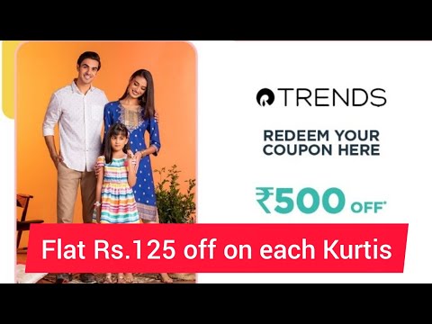 Flat Rs.125 off on each Avaasa Kurtis Trends coupon offers ajio trends