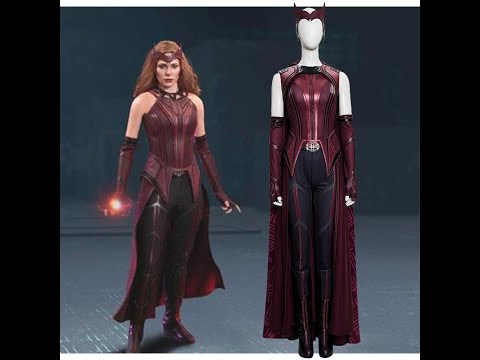 Takerlama Scarlet Witch Wanda Maximoff Cosplay Costume Cape WandaVision