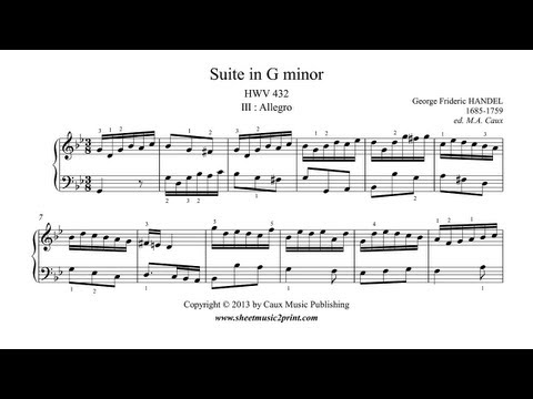 Suite No. 7 in G Minor, HMV 432 I. Allegro Piano Performance Video