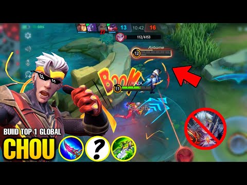 Chou Physical DAMAGE ONE SHOT DELETE - BUILD TOP 1 GLOBAL CHOU - Mobile Legends