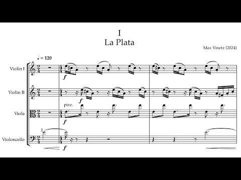 Max Vinetz – "La Plata" (2024), for string quartet (Attacca Quartet) [Score Follow]
