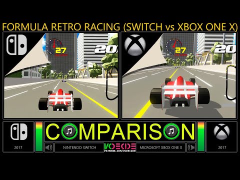 Formula Retro Racing (Switch vs Xbox One X) Side by Side Comparison