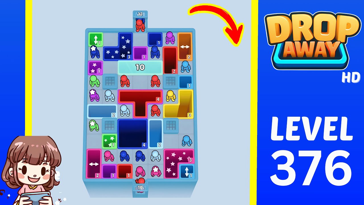 Drop Away Level 376 Walkthrough Solution
