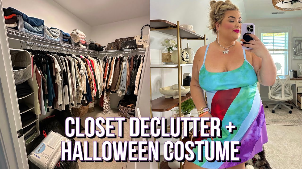 HUGE CLOSET DECLUTTER + HALLOWEEN COSTUME TRANSFORMATION | VLOG