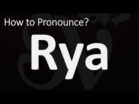 How to Pronounce RYA? (CORRECTLY)