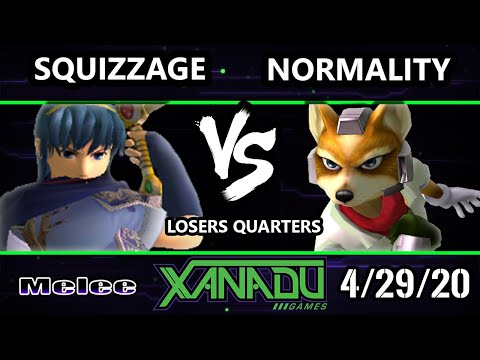 S@X 351 Onine Losers Quarters - squizzage (Marth) Vs. Normality (Fox) Smash Melee - SSBM