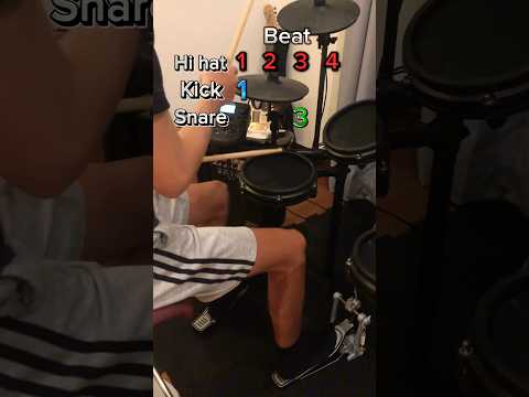 How to play the most basic drum beat - For beginners - #drum #drumming #beat #basic #beginner #easy