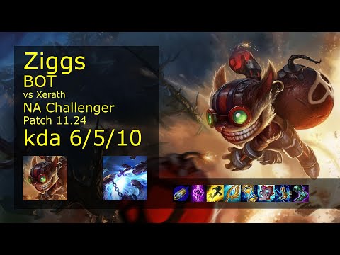 Rank 1 NA Ziggs: Bot vs Xerath