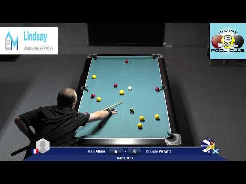 Irvine 8 Ball Club Championship Singles 2022 Semi Final - Rab Allan v Dougie Wright