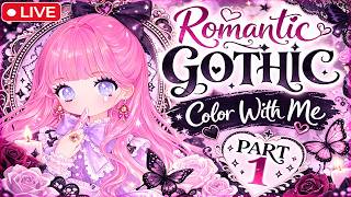 Romantic Gothic 🖤 Relaxing Adult Coloring | Color With Me | Part 1