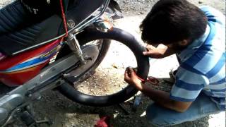 preview picture of video 'Balakot to Muzaffar abad road ,puncture motrbike,,,, by  Asif  Mughal'