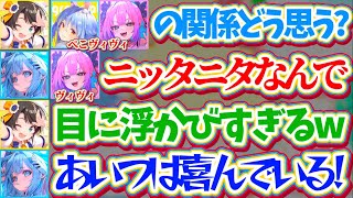 【ぺこヴィヴィ】スバルが気になってた『ぺこヴィヴィの関係性』を聞かれ、実はぺこらにイジられて裏で喜んでると枢に暴露されるヴィヴィ【ホロライブ切り抜き/大空スバル/水宮枢/兎田ぺこら/綺々羅々ヴィヴィ】
