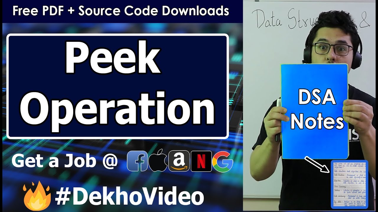 Video thumbnail for Peek Operation in Stack Using Arrays (With C Code & Explanation)