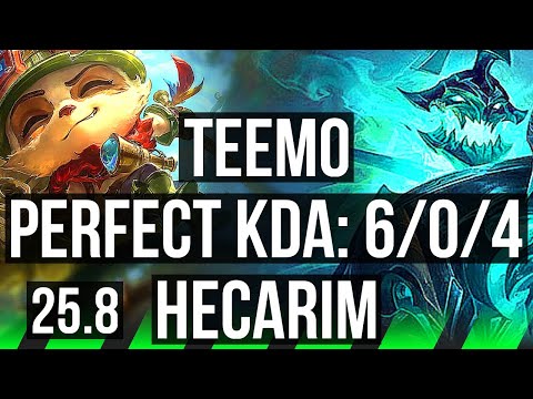 TEEMO vs HECARIM (JGL) | 6/0/4, Dominating | KR Master | 25.8