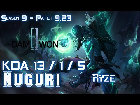 DWG Nuguri RYZE vs RENEKTON Top - Patch 9.23 KR Ranked