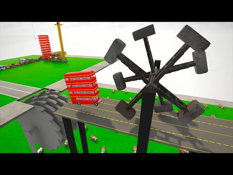 Large Spinner and Cogwheel vs Cars 💥 | Teardown