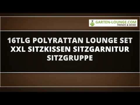 16tlg Polyrattan Lounge Set XXL Sitzkissen Sitzgarnitur Sitzgruppe