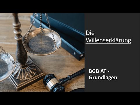 Die Willenserklärung  I BGB AT Grundlagen