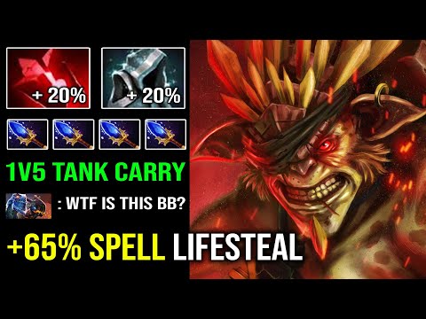 WTF +65% SPELL LIFESTEAL 1v5 Super Carry Bristleback with Full Aghanim AoE Nasal Goo Dota 2