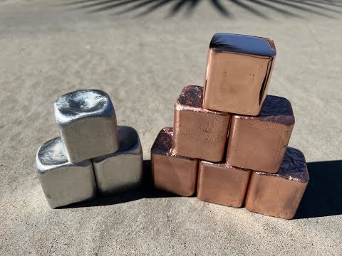Casting Cubes - Copper and Aluminum Cubes - Melting an Armored Cable - The Growing Stack