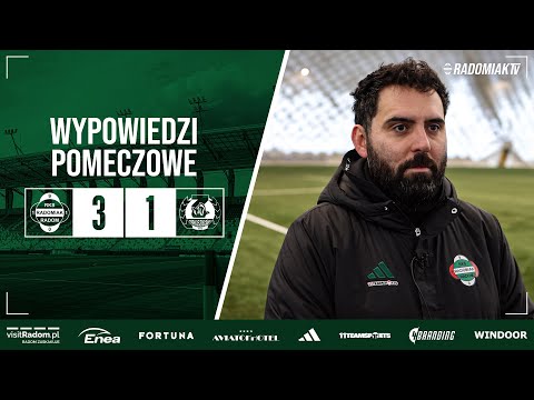 Trener Gonçalo Feio oraz Jan Grzesik po meczu ze Zniczem Pruszków