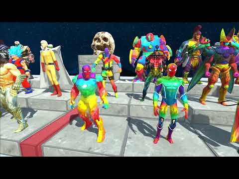 Marvel's Avengers, DC SuperHeroes IRONMAN, SPIDERMAN, HULK, THOR, CAPTAIN AMERICA vs Rainbow Itself