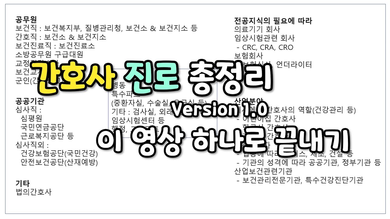 간호사가 활동하는 다양한 분야에 대해서 | 간호사 진로