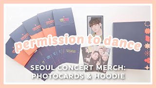 UNBOXING BTS PTD SEOUL MERCH ✧ PHOTOCARDS SET, MESSAGE PHOTOCARDS, & HOODIE! (Permission to Dance)